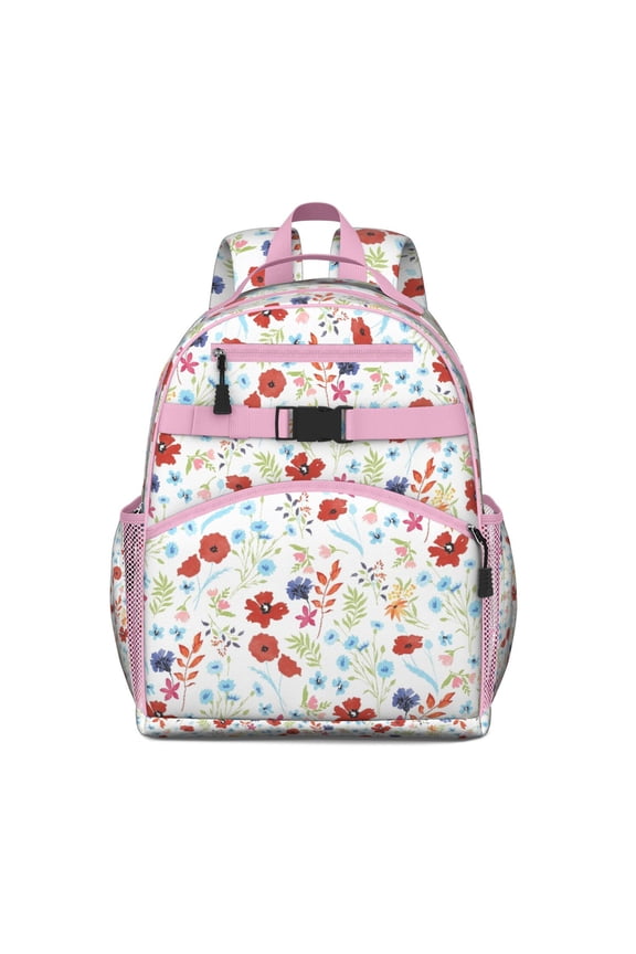 Farmhouse Rustic Floral Pattern Student Backpack Adjustable Straps and Chest Strap Water-resistant Durable School Backpack