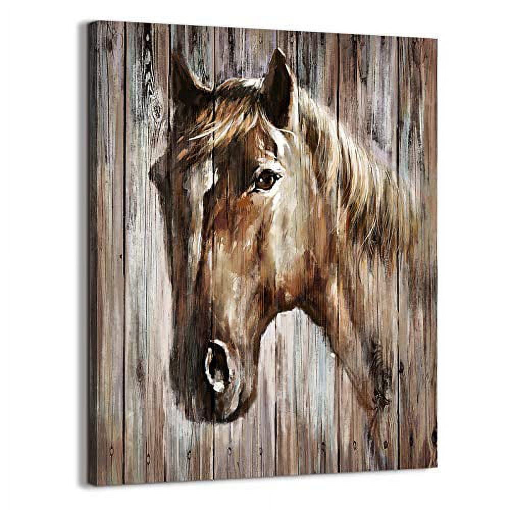 Farmhouse Rustic Horse Wall Art for Bedroom Bathroom Decor, Horse