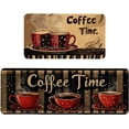 thumbnail image 1 of Farmhouse Rustic Kitchen Mats Set of 2 Non Slip Coffee Kitchen Rugs for Floor Farmhouse Low-Profile Washable Home Decor Kitchen Mat 17x47 Inch and 17x29 Inch, 1 of 6