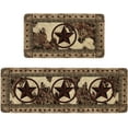 thumbnail image 1 of Farmhouse Rustic Kitchen Mats Set of 2 Non Slip Western Texas Star Kitchen Rugs Home Decor Low-Profile Washable Floor Mat 17x47 Inch and 17x29 Inch, 1 of 6