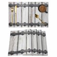 thumbnail image 1 of Farmhouse Rustic Placemats Set of 6 Vintage Country Wooden Grain Place Mats Indoor Wipeable Table Mats Washable Cloth Dining Table Placemats for Kitchen Holiday Party Home Decor 13x19 Inch, 1 of 9