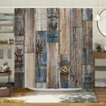 thumbnail image 1 of Farmhouse Rustic Shower Curtain Set Brown Country Shower Curtains for Bathroom Wood Farmhouse Bathroom Decor Polyester Fabric-72" x 72", 1 of 6