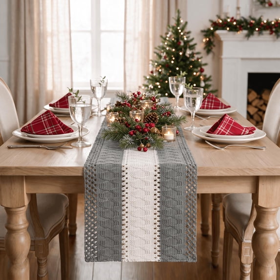 Rustic Modern Table Runner Farmhouse Rustic Table Runner Seasonal Holiday Hollow Kitchen Dining ...