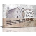thumbnail image 1 of Farmhouse Rustic Wall Decor Barn Canvas Wall Art Old Barn Pictures Wall Art Country Roads Take Me Home Framed Artwork For Farmhouse Bedroom Bathroom Ready To Hang, 16x12 Inch, 1 of 6