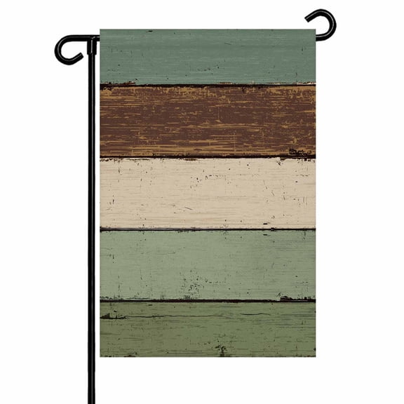 Farmhouse Rustic Wood Texture Garden Flags for Outside Sage Green Brown Double Sided Yard Flags Outdoor House Decoration, Small 12X18 Inch,