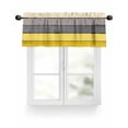 thumbnail image 1 of Farmhouse Rustic Wood Texture Kitchen Valances for Windows Yellow Grey Valance Curtains&nbsp; for Kitchen /Living Room/Bedroom/ Bathroom Decor, 54"x18 " ,Rod Pocket 1 Panel,, 1 of 7