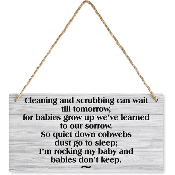 Farmhouse Rustic Wooden Plaque 8X12 Inch - Cleaning and Scrubbing Can Wait Till Tomorrow Wooden Sign 8X12 Inch Bedroom Kitchen Decor Gift Rustic Style Enhances Home Relaxed Chore Decor