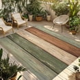 thumbnail image 1 of Farmhouse Sage Green Brown Outdoor Rug for Patio/Deck/Porch, Non-Slip Large Area Rug 4 x 6 Ft, Vintage Wooden Striped Indoor Outdoor Rugs Washable Area Rugs, Reversible Camping Rug Carpet Runner, 1 of 8