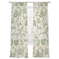 thumbnail image 1 of Farmhouse Sage Green Floral Sheer Curtains 96 Inch Long 2 Panels, Linen Boho Flower Rustic Country Light Filtering Rod Pocket Semi Sheer Curtains, Sheer Voile Drapes for Living Room Bedroom, 52"x96", 1 of 5