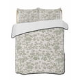 thumbnail image 1 of Farmhouse Sage Green Summer Quilt Set Queen Size, Soft Microfiber Quilted Bedding Set with 2 Pillow Shams, Vintage Flower Leaf Botanical Lightweight All Season Bedspread Coverlet for Bedroom 90"x96", 1 of 6