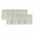 thumbnail image 1 of Farmhouse Sage Green White Striped Curtain Valances for Windows, Kitchen Valance Window Treatments Panel 2 Pack, Modern Stripes Rod Pocket Short Curtains for Bathroom Bedroom 54 x 18 Inch, 1 of 8