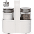 thumbnail image 1 of Farmhouse Salt and Pepper Shakers Set With Caddy by Saratoga Home, White, 1 of 6