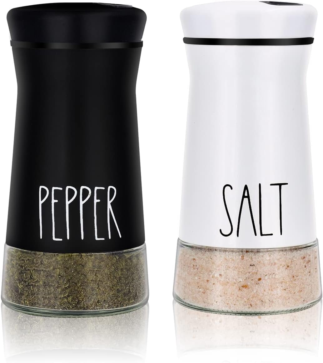 Farmhouse Salt and Pepper Shakers with Adjustable Pour Holes, , Ideal for Black and White Pepper - Walmart Business Supplies