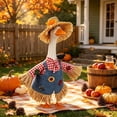 thumbnail image 1 of Farmhouse Scarecrow 23 inch Porch Goose Outfit Red Gingham Plaid Shirt for Lawn Goose Statues Fall Harvest Thanksgiving Front Porch Patio Yard Decor, 1 of 6