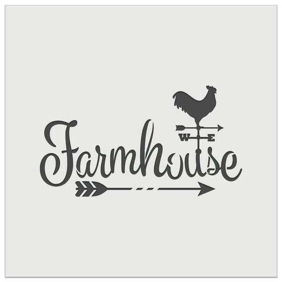 Farmhouse Script Font Arrow Rooster Weathervane DIY Cookie Wall Craft Stencil - 9.0 Inch