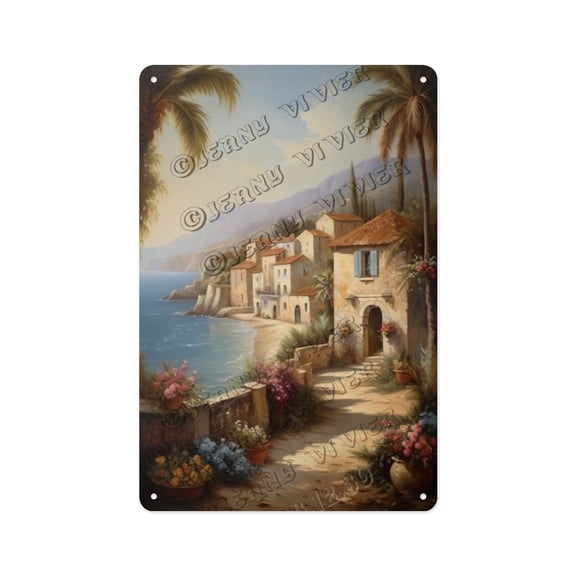 Farmhouse Seaside Coastal Wall Decor 8x12 Inch Tin Sign for Living Room, Kitchen, or Beach House