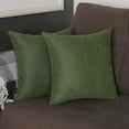 thumbnail image 1 of Farmhouse Set of 2 Decorative Throw Pillow Solid Color 18" x 18" Fern Green Square for Couch, Bedding, 1 of 4