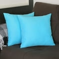 thumbnail image 1 of Farmhouse Set of 2 Decorative Throw Pillow Solid Color 18" x 18" Sky Blue Square for Couch, Bedding, 1 of 4