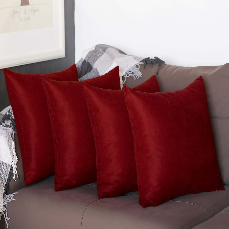 Farmhouse Set of 4 Decorative Throw Pillow Solid Color 20