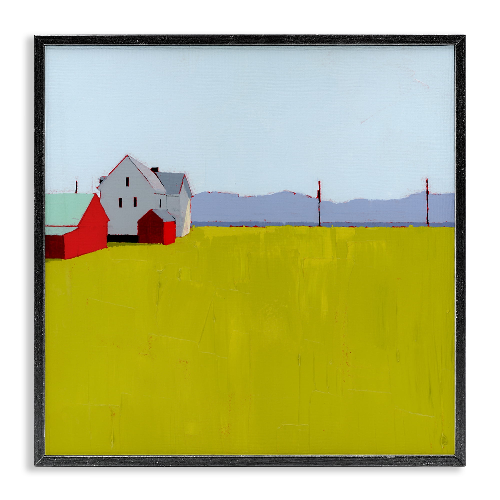 Farmhouse & Shed Landscape Black Framed Giclee Art, design by Ruth LaGue