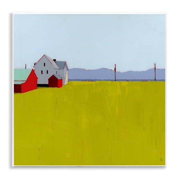Farmhouse & Shed Landscape Wall Plaque Art, design by Ruth LaGue