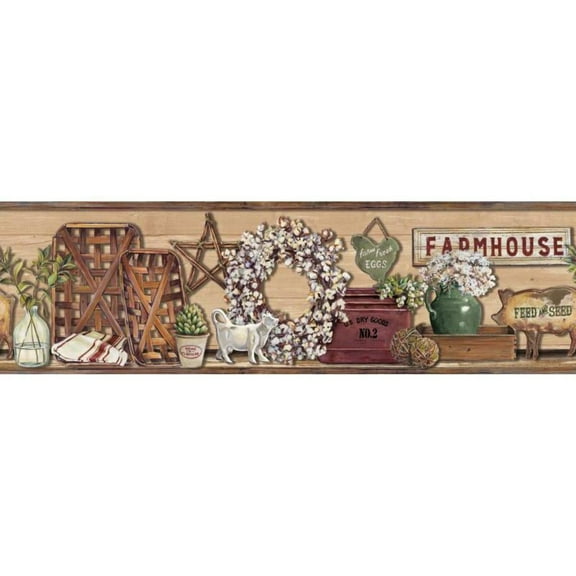 Farmhouse Shelf Wallpaper Border