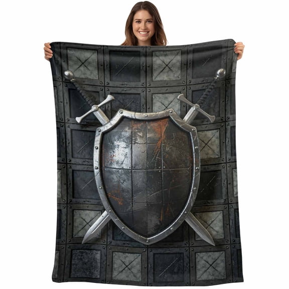 Farmhouse Shields Blanket Soft Cozy Warm Throw Blanket for Couch, Plush Fuzzy Flannel Fleece Blankets for Sofa, Modern Vintage Shabby Chic Plaid Bed Blankets Lightweight Gifts for Women, 30"x40"