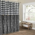 Farmhouse Shower Curtain Black and White Buffalo Plaid Pattern Fabric