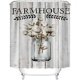 thumbnail image 1 of Farmhouse Shower Curtain Cotton Flower with Grey Wood Background Bath Curtain Rustic Country Fabric Shower Curtain for Bathroom 12 Hooks 72x72 Inch, 1 of 6