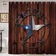 thumbnail image 1 of Farmhouse Shower Curtain, Country Western Texas Blue Red White Barn Star Vintage Wooden Board Barn Door Barnwood Rustic Bathroom Decor, Waterproof Polyester Fabric Shower Curtain, 72 X 72 Inch, 1 of 5