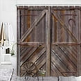 thumbnail image 1 of Farmhouse Shower Curtain Set Rustic Shower Curtain for Bathroom Barn Door Wood Farm Bath Curtains Country Wooden Bathroom Decor, 1 of 5