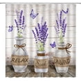 thumbnail image 1 of Farmhouse Shower Curtains Purple Lavender Rustic Flower Butterfly Fabric Bathroom Curtains Decor Set with Hook(70" WX70 H), 1 of 3