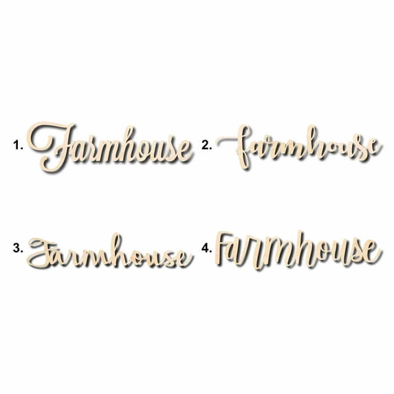 Farmhouse Sign Unfinished Wood Cutout Home Decor DIY Option 4- 20" Wide / 1/2"