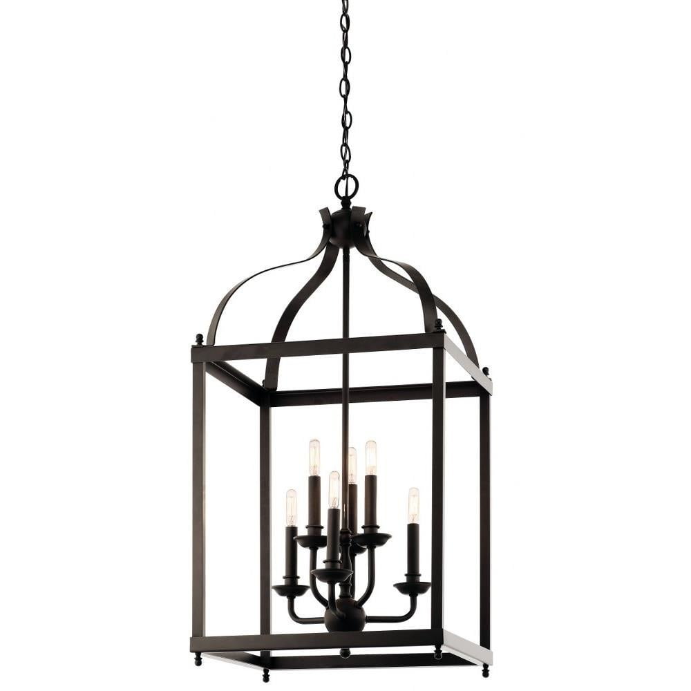 Distressed Bronze 36.25" Traditional Cage Pendant Light