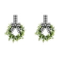 thumbnail image 1 of Farmhouse Small Artificial Eucalyptus Wreath with Decorative Bow, Rustic Greenery Hanging Wreath for Front Door Kitchen Wall Mantel Winter Holiday Decoration 2pc, 1 of 3