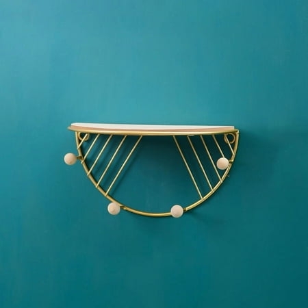 Farmhouse Small Key Holder for Wall - Handcrafted Decorative 4 Key Hooks for Home Entryway,Half Circle Storage Rack
