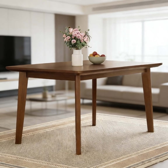 Farmhouse Solid Wood Dining Table - Distressed Rectangular Wooden Dinner Table for Cozy Gatherings