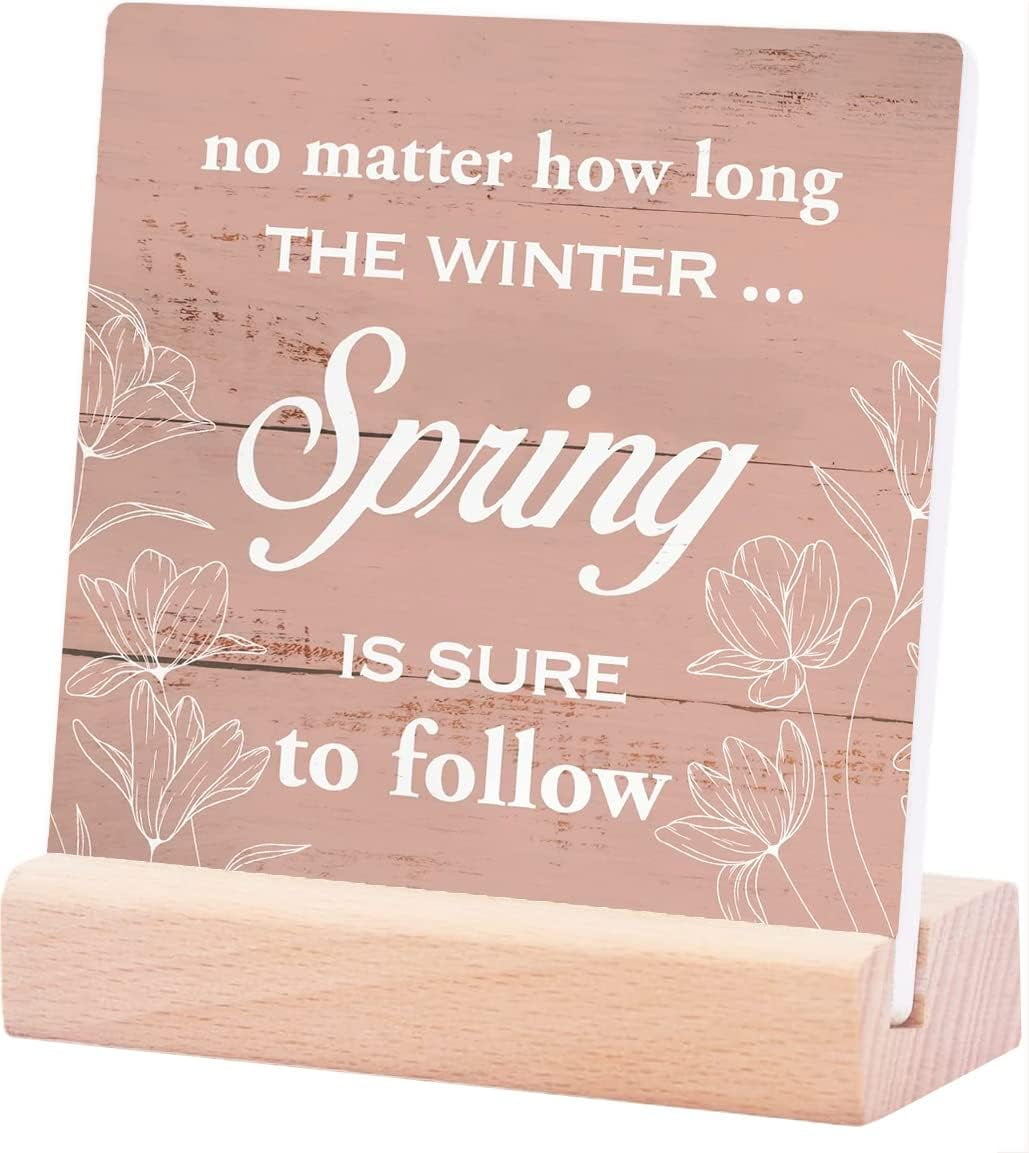 Farmhouse Spring Ceramic Table Sign Plaque Home Decor, Rustic Spring ...