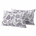 thumbnail image 1 of Farmhouse Spring Outdoor Waterproof Pillow Covers, Fruit Plant Leaf Flower Dark Purple Decorative Rectangle Throw Pillowcase Sofa Cushion Sham for Patio/Couch/Chair, 20"x12" 2 Pack, 1 of 8