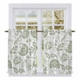 thumbnail image 1 of Farmhouse Spring Tier Curtains, Sage Green Fruit Plant Leaf Flower Light Filtering Kitchen Curtains, 2Pcs Rod Pocket Half Window Treatments Panels for Sink Cafe Cabinet Basement 27.5x45 Inches, 1 of 9