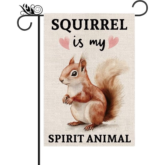 Farmhouse Squirrel Garden Flag Vertical Double Sided Outdoor Yard Decoration 12.5 x 18 Inch