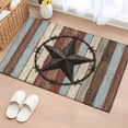 thumbnail image 1 of Farmhouse Star Washable Small Entryway Area Rugs 2'x3', Country Stars Red Brown Beige Wood Grain Low Pile Throw Rug Non-Slip Sturdy Edge Binding Carpet for Front Door Floor Room Entry, 1 of 9