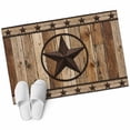 thumbnail image 1 of Farmhouse Stars Bathroom Rug Washable 2x3 Entryway Rug Non Slip Vintage Country Western Wooden Grain Front Door Mat Low Pile Indoor Doormat Throw Floor Carpet for Kitchen Bedroom Entrance, 1 of 9
