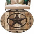 thumbnail image 1 of Farmhouse Stars Round Rug 7ft Washable Circle Rugs Non Slip Vintage Country Western Wooden Grain Large Area Rug Indoor Floor Carpet for Bedroom Kitchen Living Room Home Office Dining Room Nursery, 1 of 9