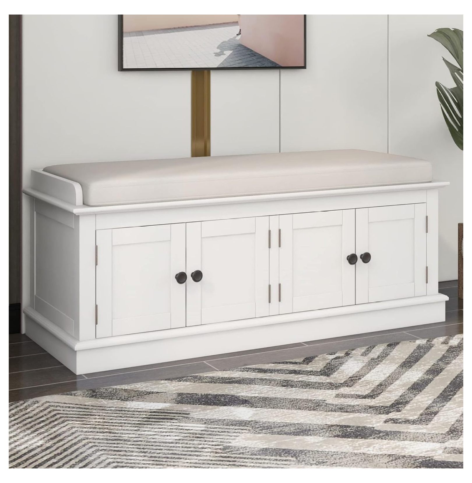 Farmhouse Storage Bench for Entryway,Wood Storage Benches with
