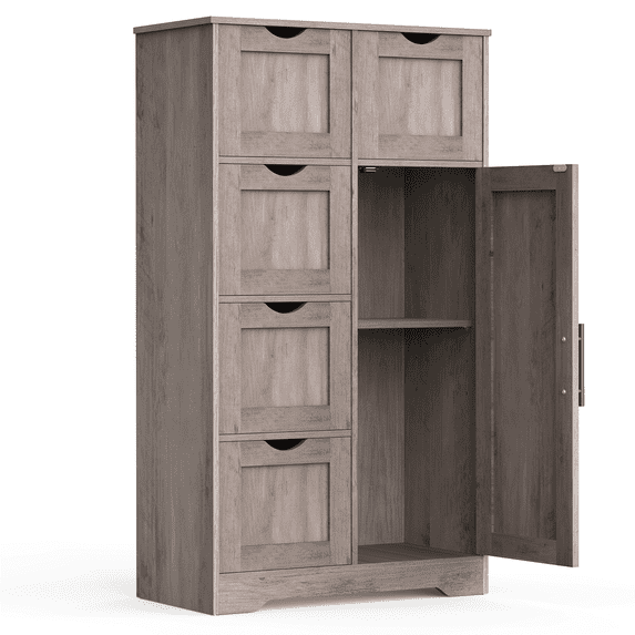 42" Wooden Storage Cabinet with Drawers, CASEMIOL Freestanding Kitchen Pantry Storage, Bathroom Organizers Shelf