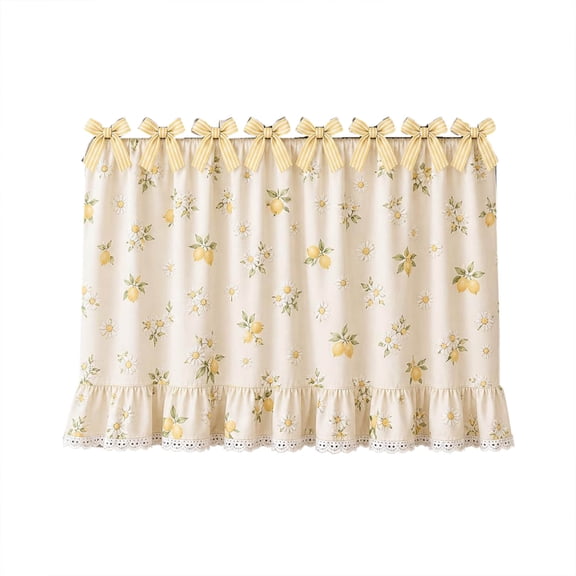 Farmhouse Stove Skirt Oven Curtain For Kitchen Blend Stove Curtain With Lace Ruffle Trim & 9 Ribbon Ties Oven Curtain Cover & Oven Skirt Curtain For Cottage Kitchen Apron Sleeve Home Decor