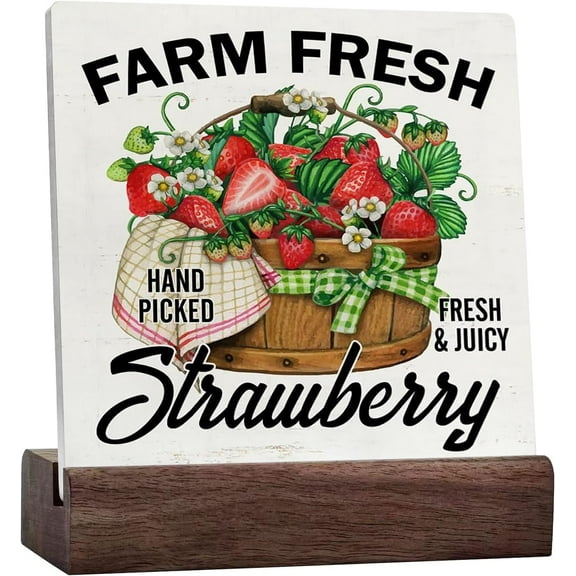 Farmhouse Strawberry Ceramic Desksign Decor Country Style Farm Fresh Strawberries Ceramic Desksign Home Kitchen Decorations