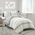 thumbnail image 1 of Farmhouse Stripe Back To Campus 100% Cotton Duvet Cover Gray 2Pc Set Twin-Xl, 1 of 11