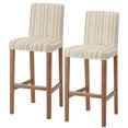 thumbnail image 1 of Farmhouse Stripe Bar Stool Covers - Stretch Dining Chair Covers Set of 2, Boho Country Vintage Brown Striped Bar Chair Cover Removable Counter Stool Pub Chairs Slipcovers Protectors for Kitchen/Cafe, 1 of 5